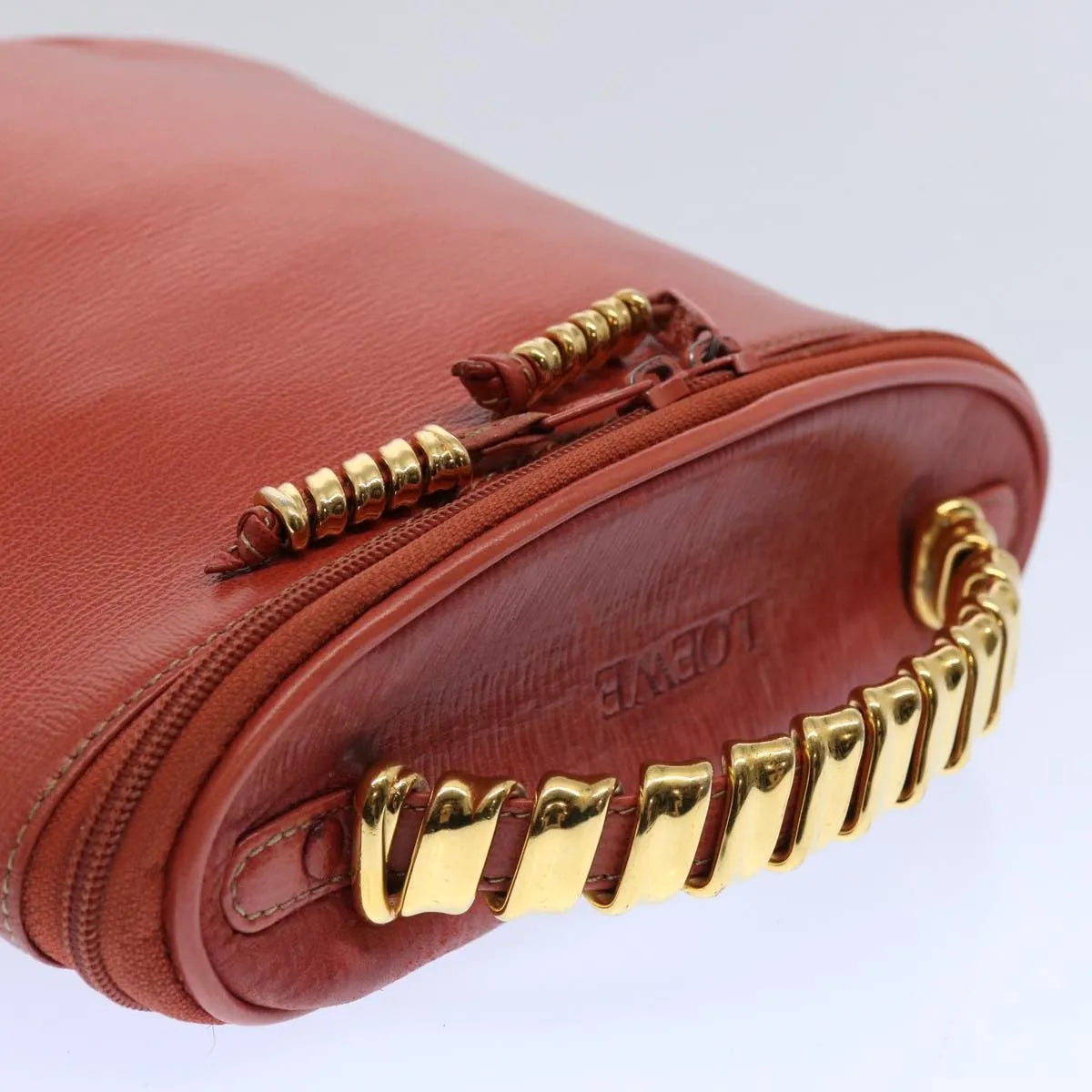Loewe Vintage Velazquez Top Handle Leather, Orange, Leather, Handbag