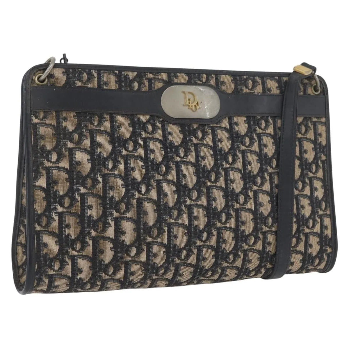 Christian Dior Vintage Trotter Canvas, Navy, Canvas, Shoulder Bag