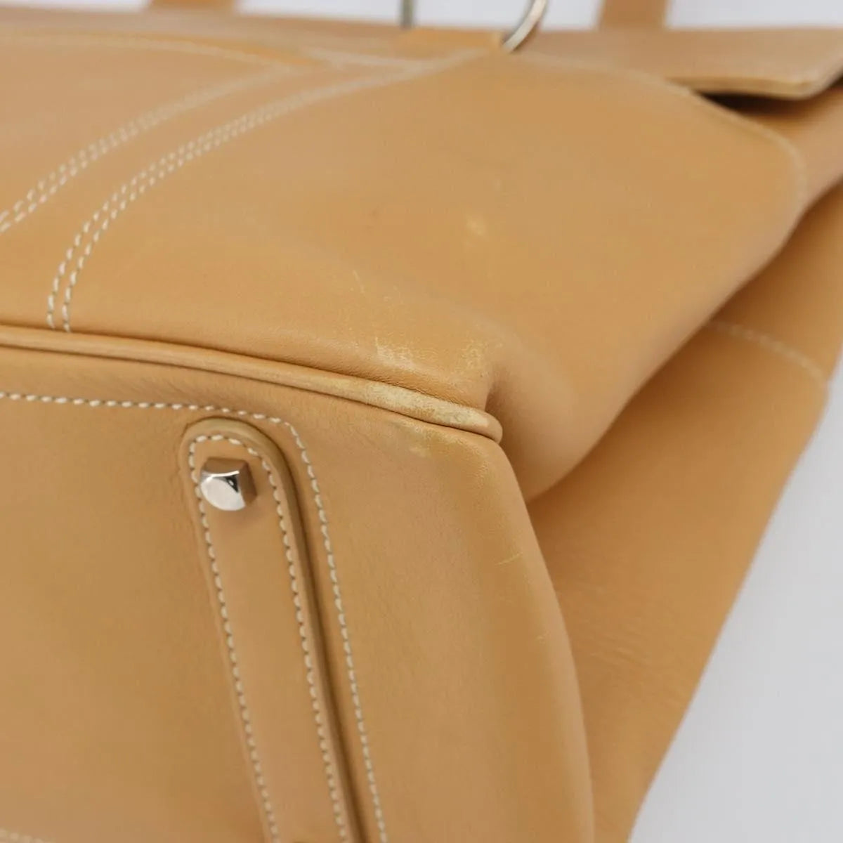 Salvatore Ferragamo Gancini Tote Leather, Beige, Leather, Tote Bag