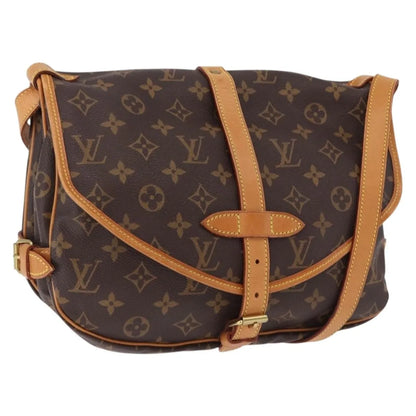 Louis Vuitton Saumur Canvas, Brown, Canvas, Shoulder Bag