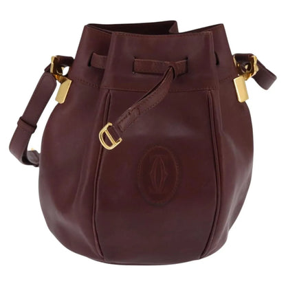 cartier Must de cartier Leather, Burgundy, Leather, Shoulder Bag