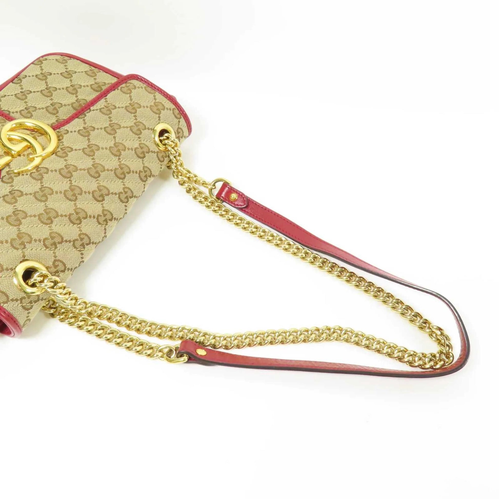Gucci GG marmont Canvas, Beige, Canvas, Shoulder Bag