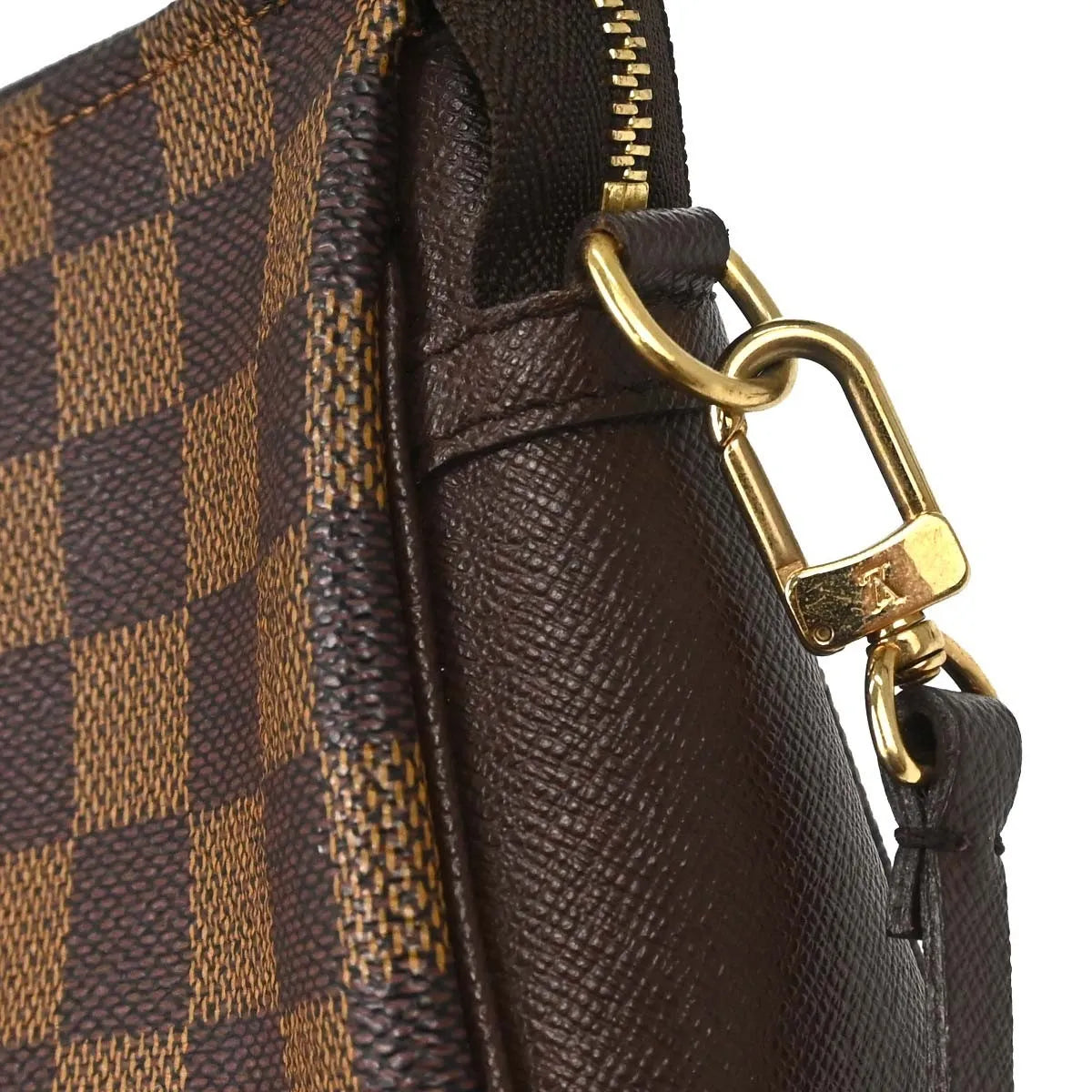 Louis Vuitton Trousse Make Up Damier, Brown, Canvas, Clutch