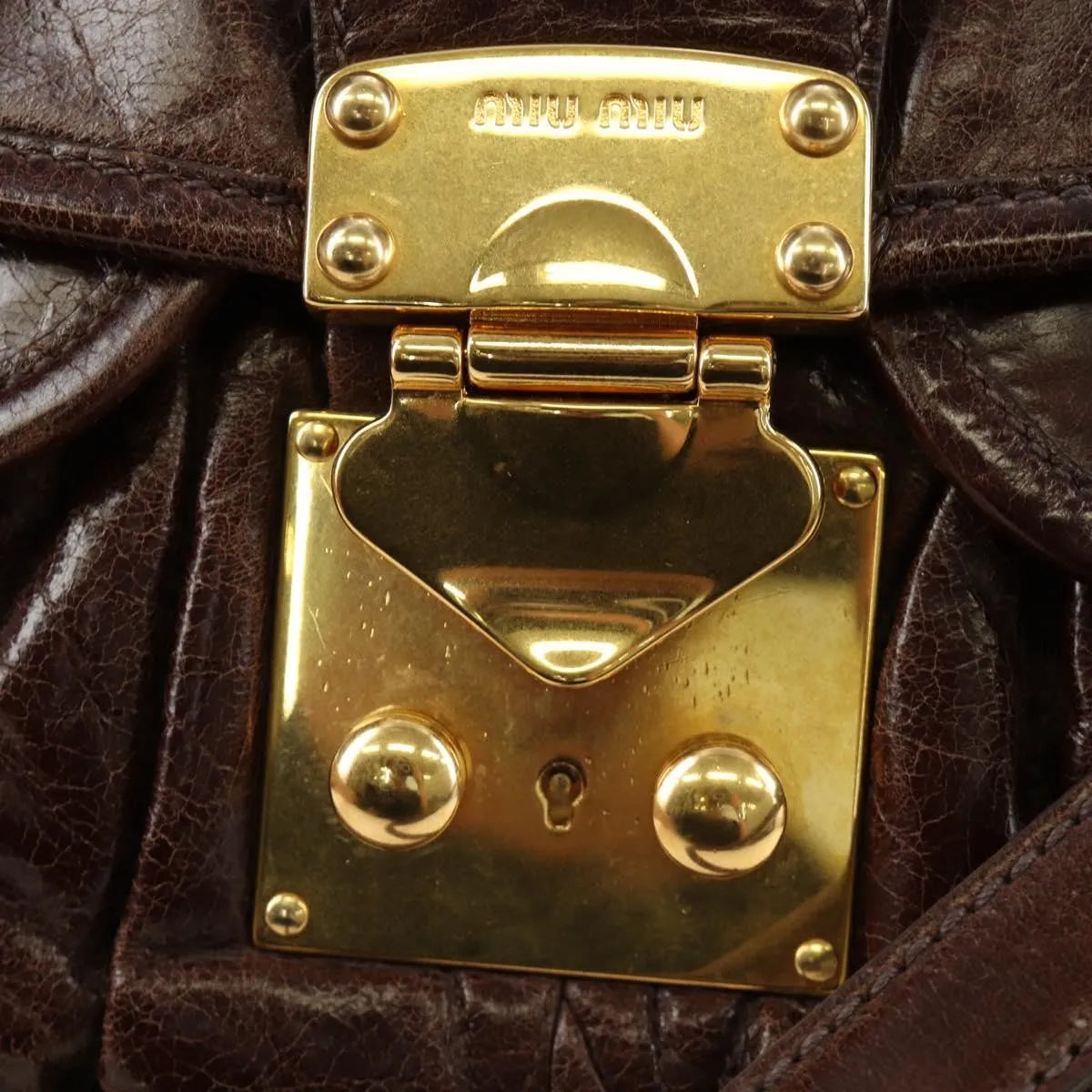 Miu Miu Coffer Convertible Hobo Matelasse Leather, Brown, Leather, Handbag