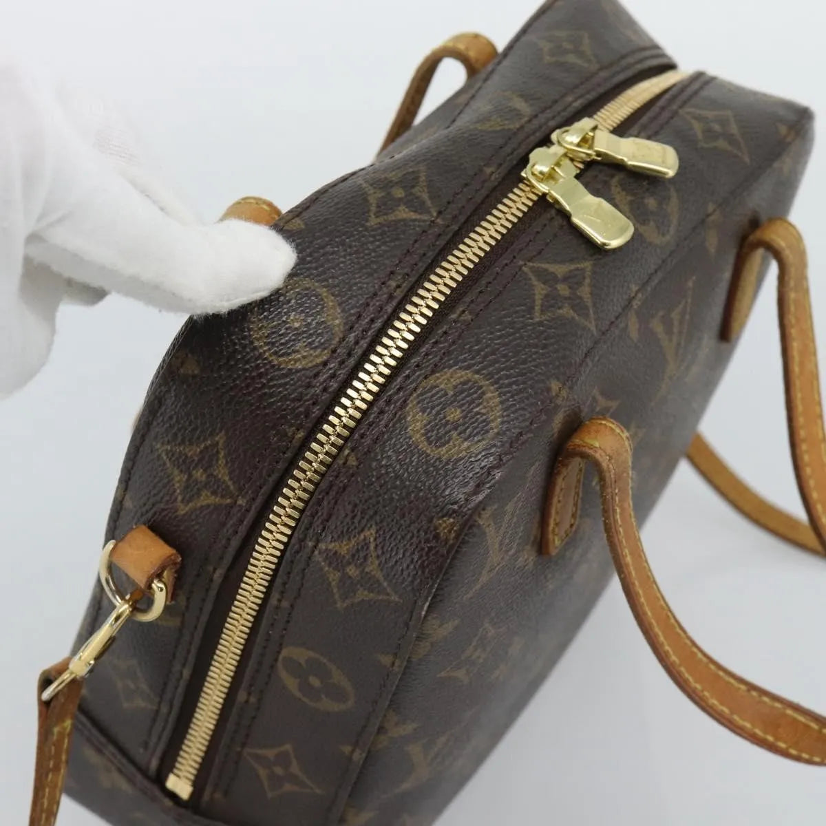 Louis Vuitton Spontini Monogram Canvas, Brown, Canvas, Handbag