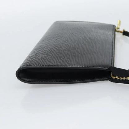 Louis Vuitton Pochette Accessoires Epi, Black, Leather, Clutch