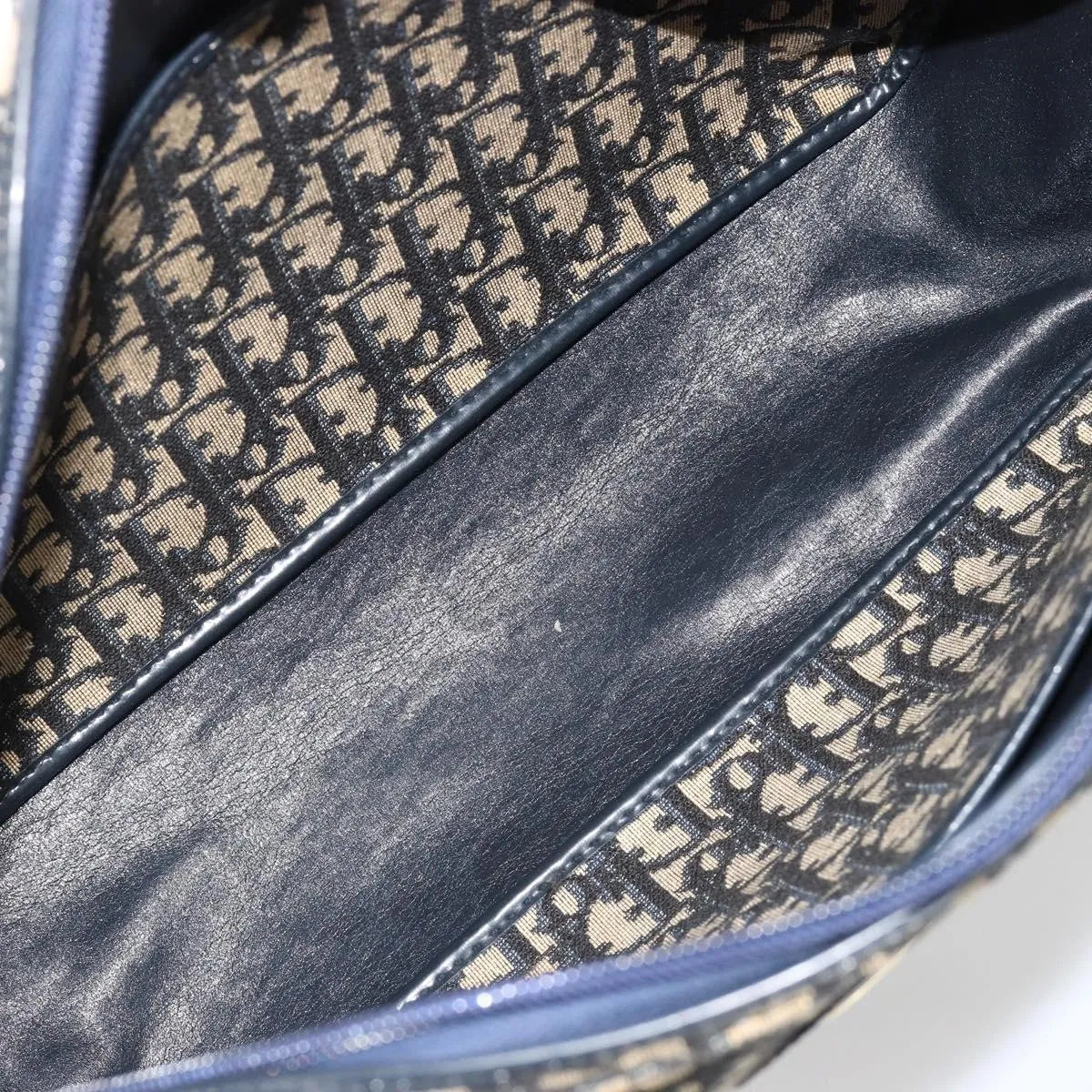 Christian Dior Vintage Trotter Boston Diorissimo Canvas, Navy, Canvas, Handbag