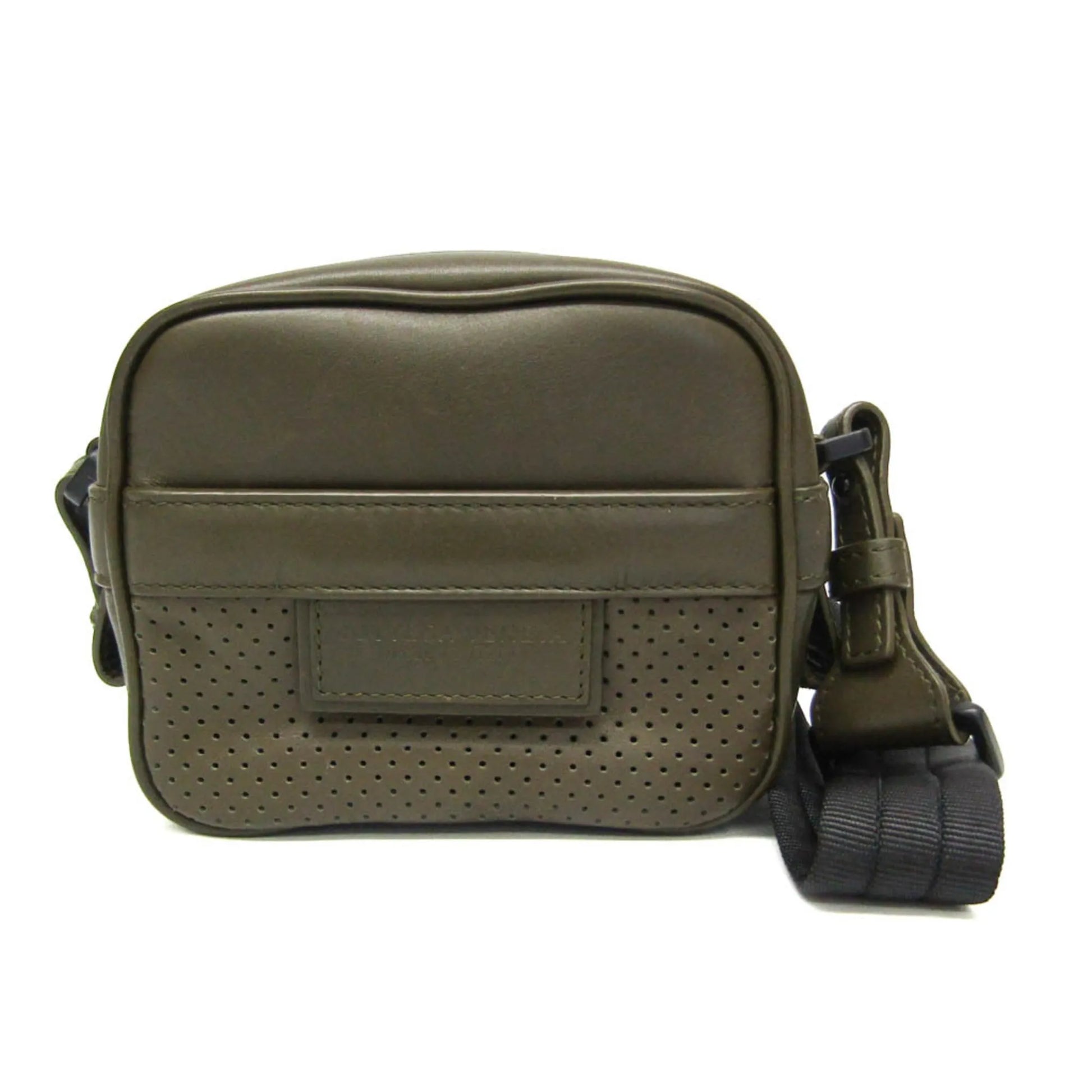 Bottega Veneta Crossbody Perforated Leggero Leather, Khaki, Leather, Shoulder Bag