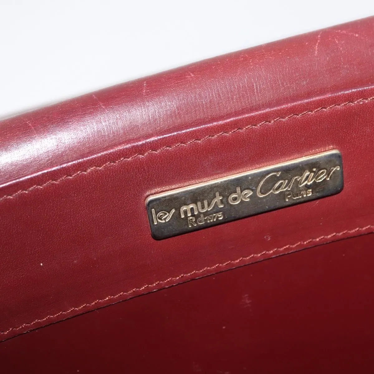 cartier Vintage must de Cartier Leather, Burgundy, Leather, Briefcase