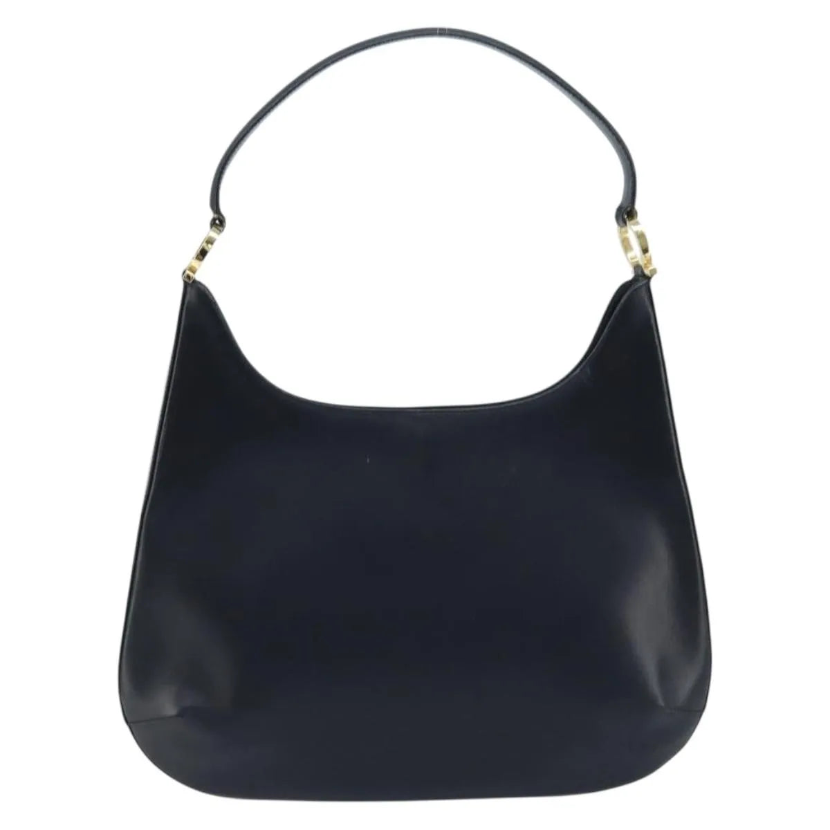 Salvatore Ferragamo Gancini Leather, Navy, Leather, Handbag