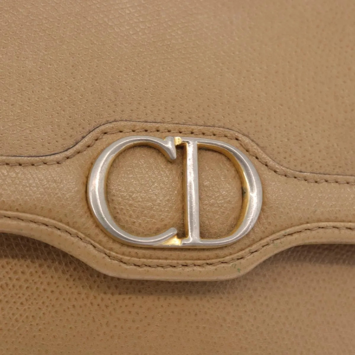 Christian Dior Vintage CD Chain Flap Leather, Camel, Leather, Shoulder Bag