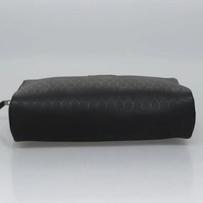 Christian Dior Vintage Honeycomb Zip Coated Canvas, Black, Canvas, Clutch