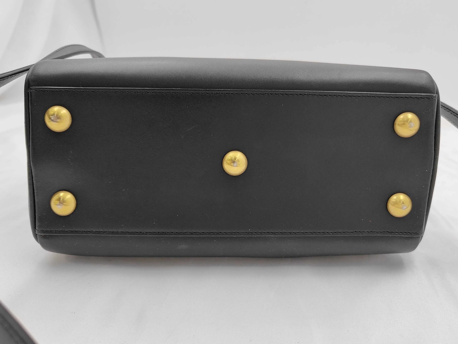 Saint Laurent Classic Duffle Leather, Black, Leather, Shoulder Bag