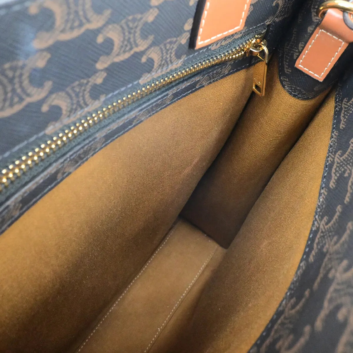 Celine Vertical Cabas Tote Triomphe Coated Canvas, Brown, Canvas, Tote Bag
