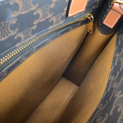 Celine Vertical Cabas Tote Triomphe Coated Canvas, Brown, Canvas, Tote Bag