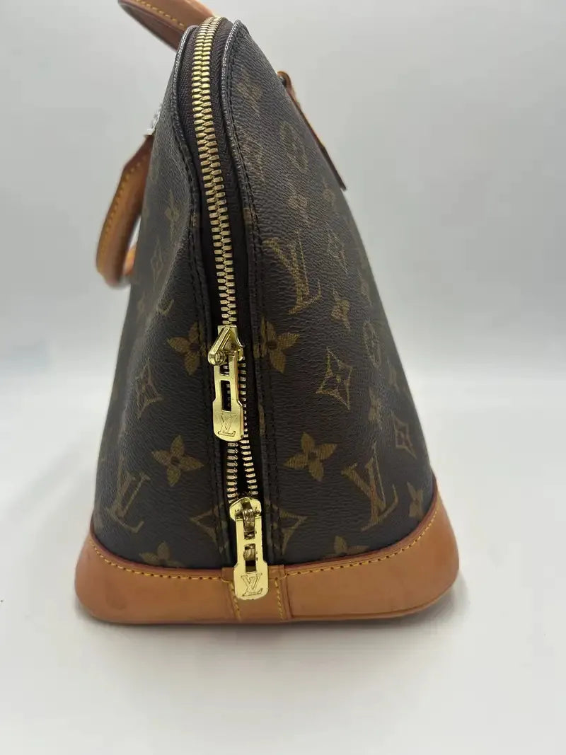 Louis Vuitton Alma Monogram Canvas, Brown, Canvas, Handbag