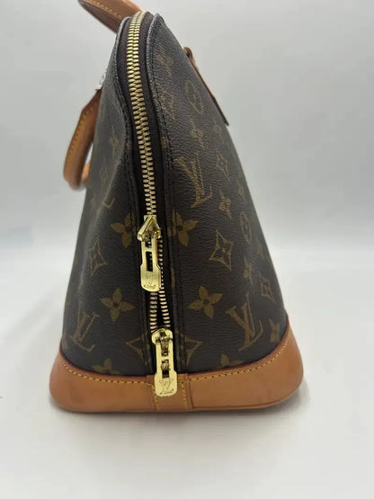 Louis Vuitton Alma Monogram Canvas, Brown, Canvas, Handbag