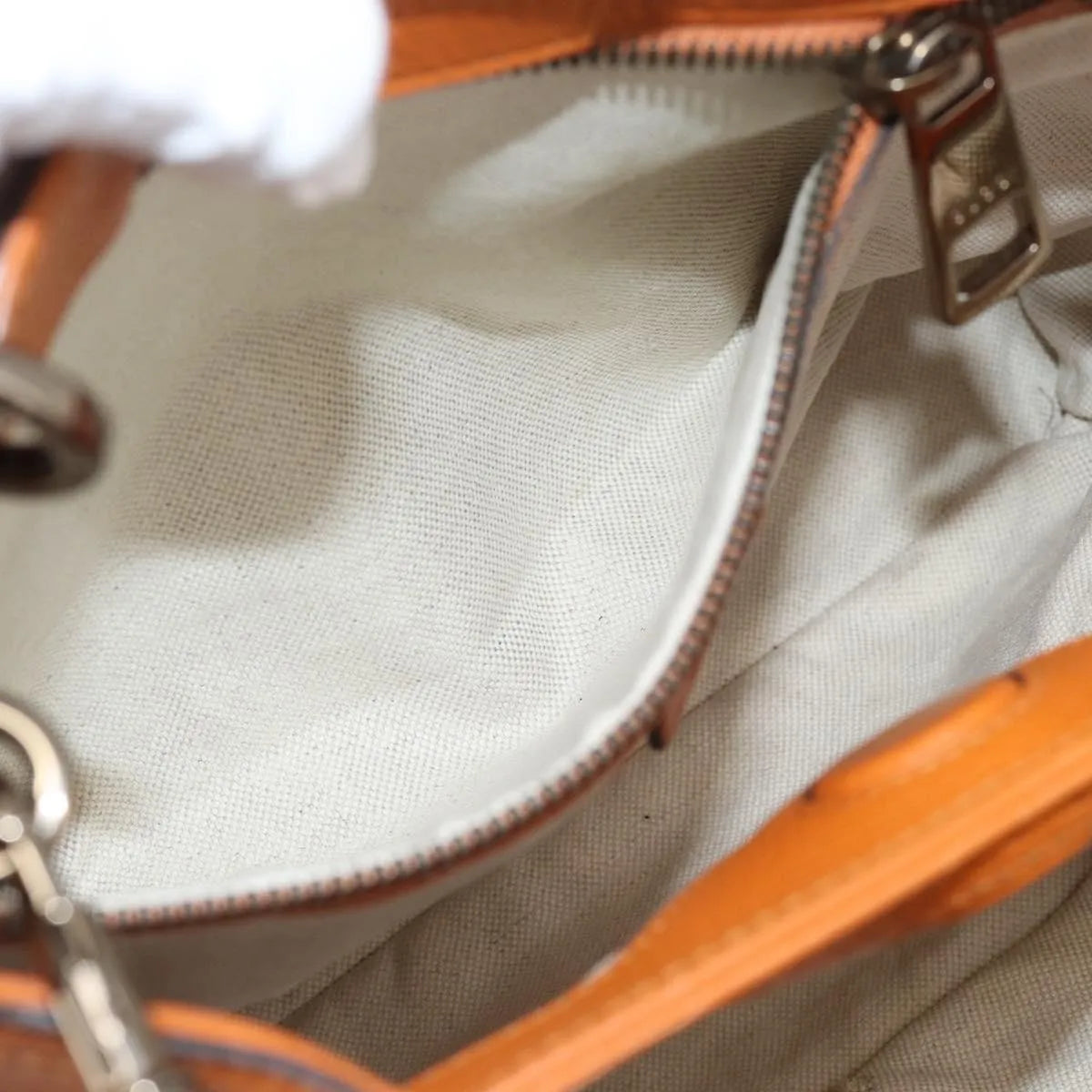 Gucci Bamboo shopper Leather, Orange, Leather, Handbag