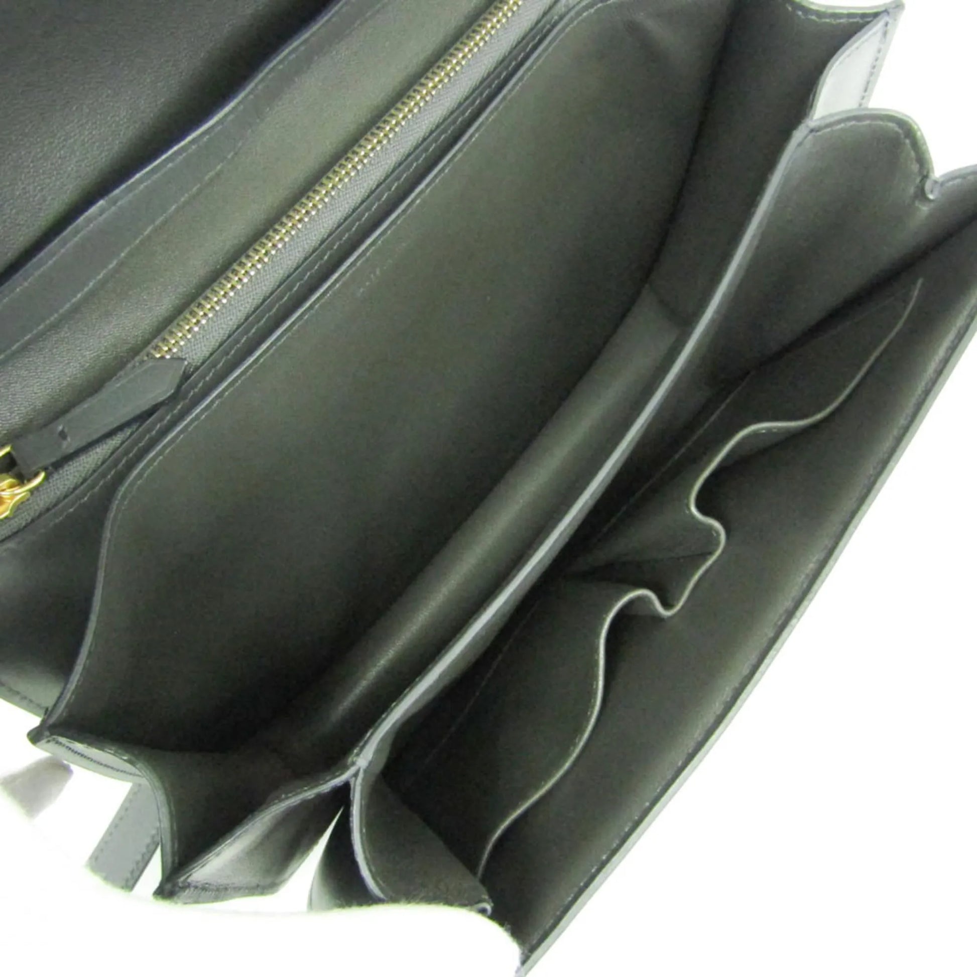 Celine Classic Box Bag Smooth Leather, Gray, Leather, Shoulder Bag