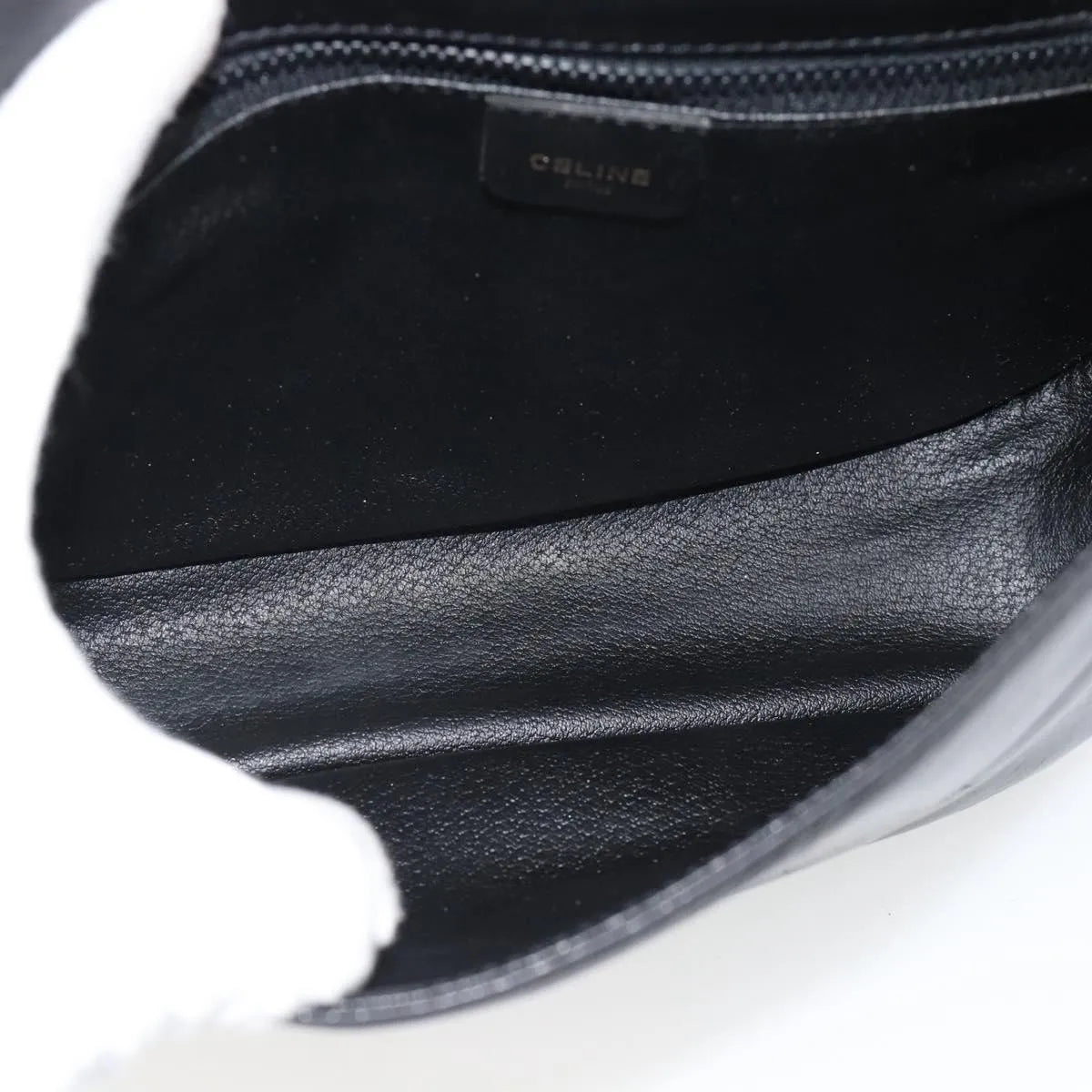 Celine Flap Shoulder Leather, Black, Leather, Shoulder Bag