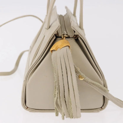 Fendi Vintage Handbag Leather, Beige, Leather, Handbag
