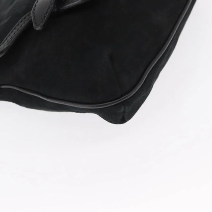 Salvatore Ferragamo Gancini Suede, Black, Suede, Shoulder Bag