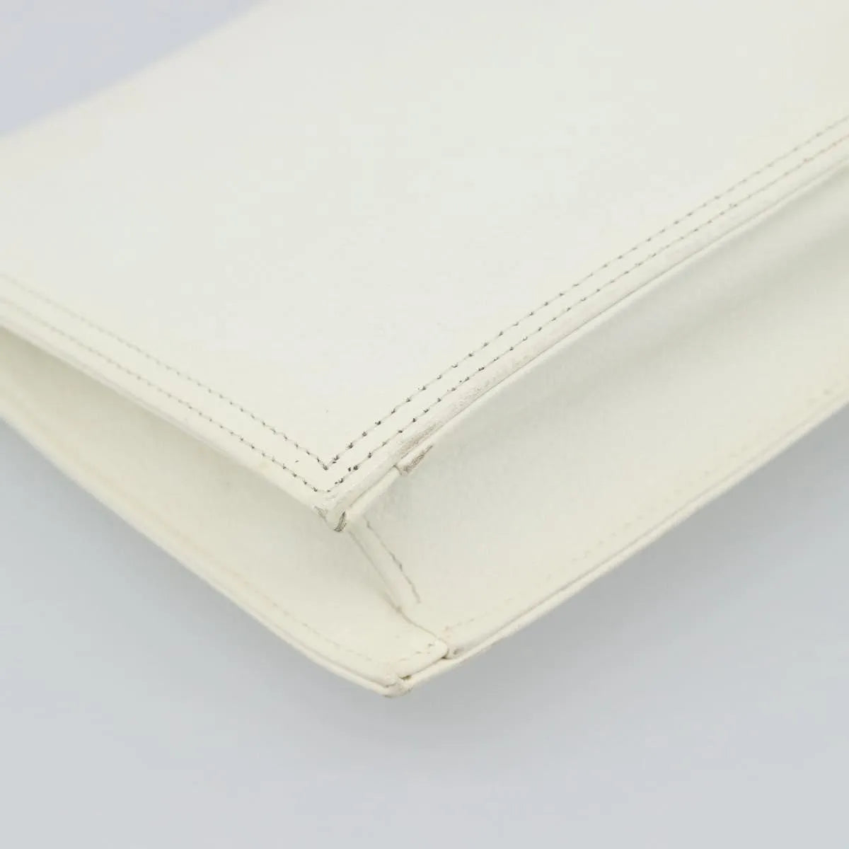 Saint Laurent Vintage Leather, White, Leather, Clutch