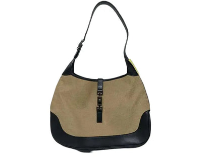 Gucci Vintage Jackie Canvas, Beige, Canvas, Handbag
