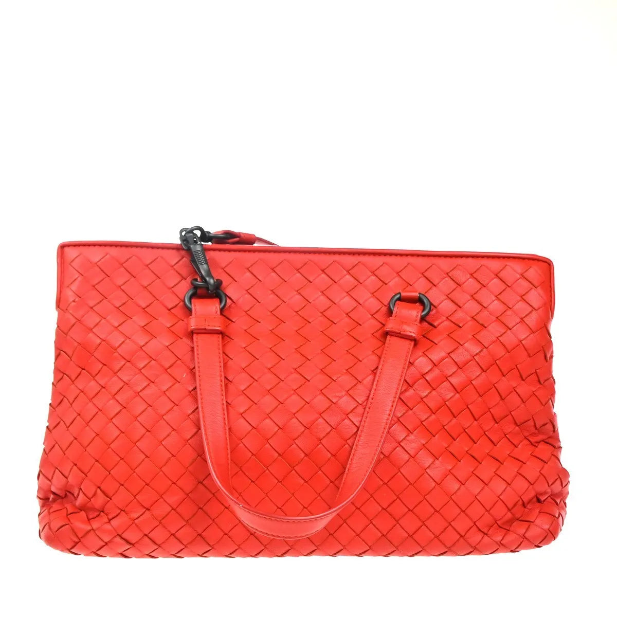 Bottega Veneta 2-Pocket Convertible Tote Intrecciato Nappa, Red, Leather, Tote Bag