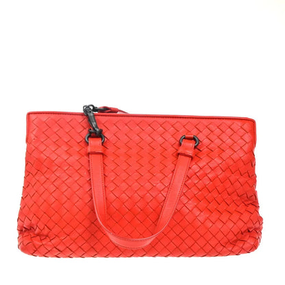 Bottega Veneta 2-Pocket Convertible Tote Intrecciato Nappa, Red, Leather, Tote Bag