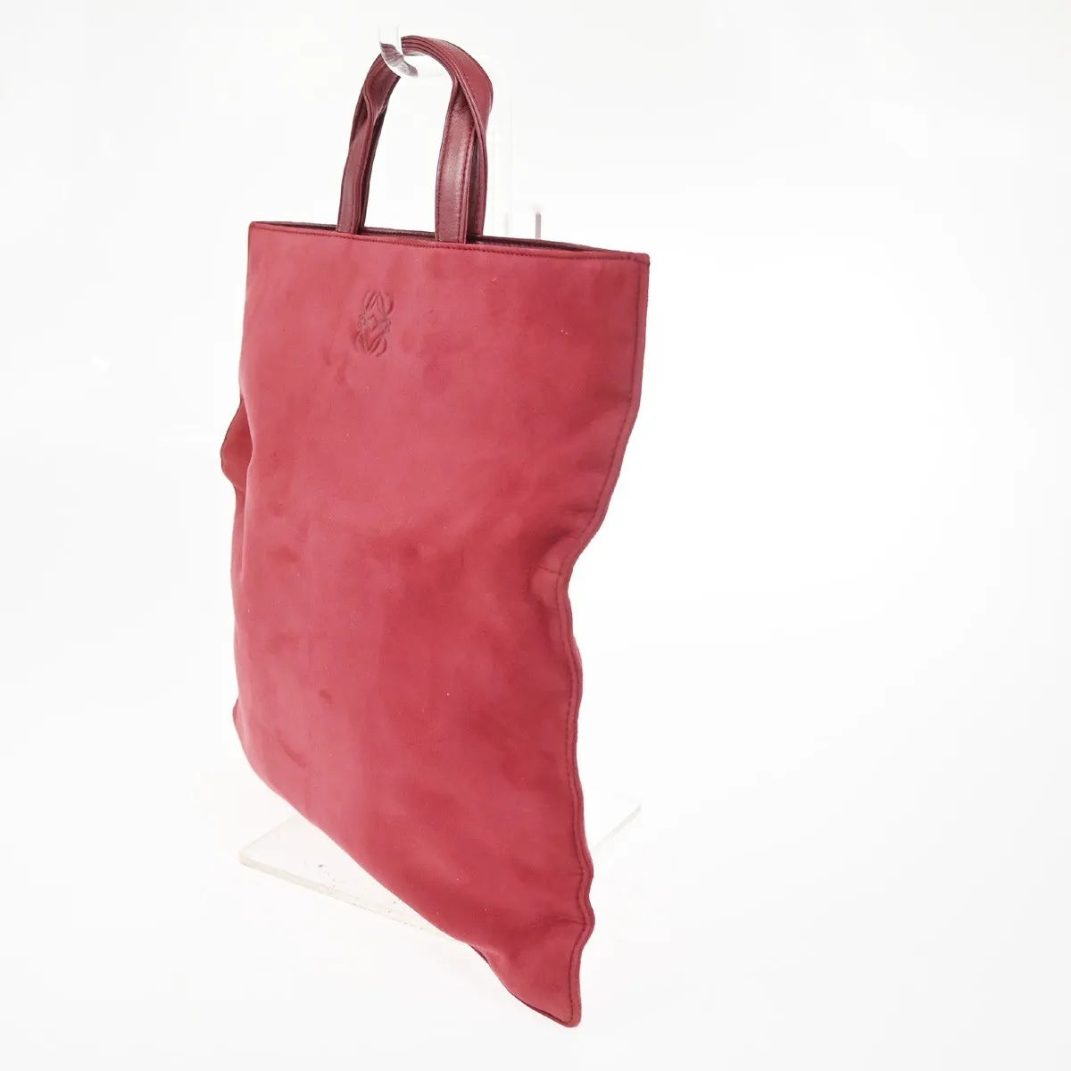 Loewe Anagram Tote Suede, Red, Suede, Tote Bag