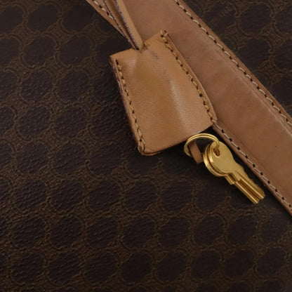 Celine Vintage Duffle Macadam Coated Canvas, Brown, Canvas, Travel Bag