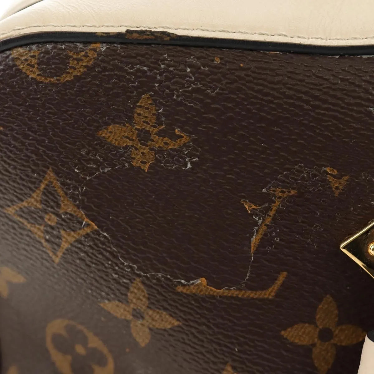 Louis Vuitton Saintonge Monogram Canvas with Leather, Brown, Canvas, Shoulder Bag