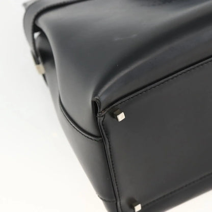 Salvatore Ferragamo Double Gancini Side Buckle Tote Leather, Black, Leather, Handbag