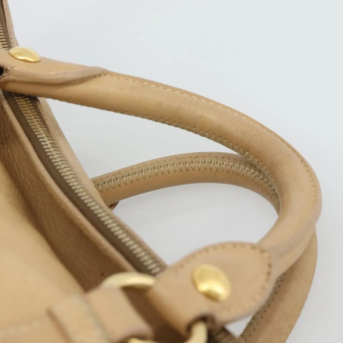 Miu Miu Convertible Satchel Leather, Beige, Leather, Handbag