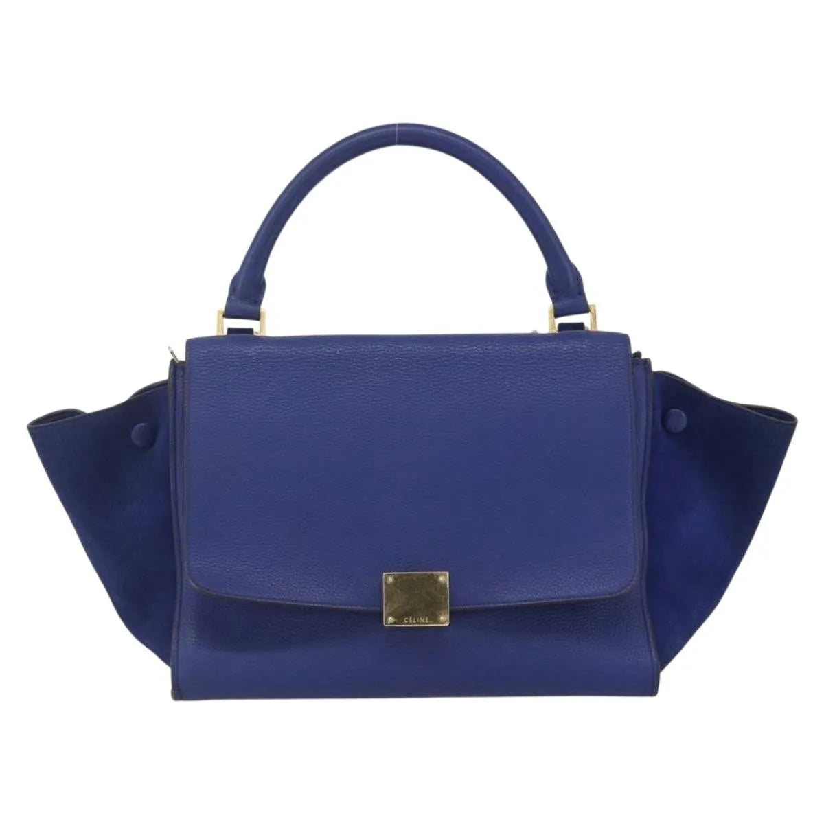Celine Trapeze Leather, Blue, Leather, Handbag