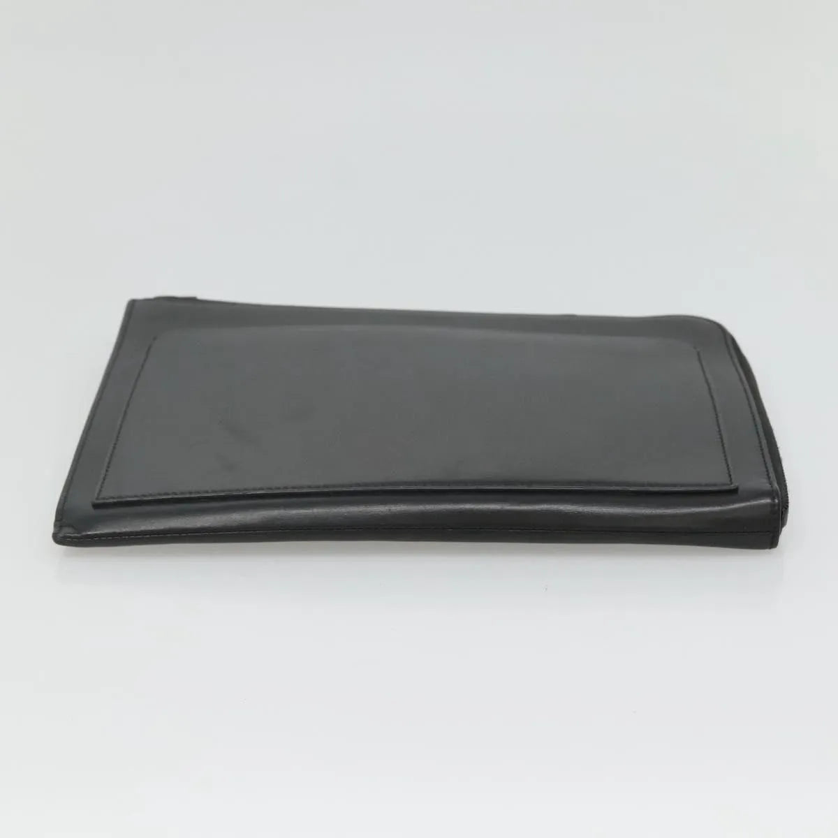 Saint Laurent Zip Pocket Leather, Black, Leather, Clutch