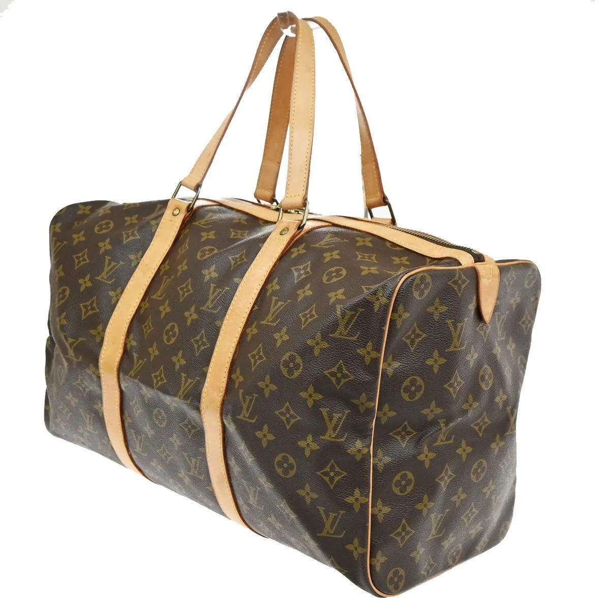 Louis Vuitton Sac Souple Monogram Canvas, Brown, Leather, Travel Bag