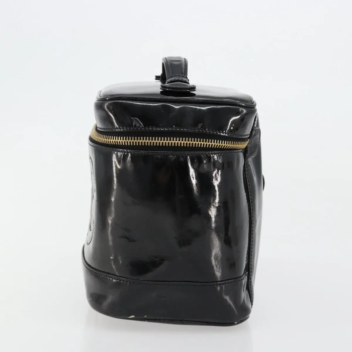 Chanel Vintage Timeless Cosmetic Case Patent, Black, Patent Leather, Handbag