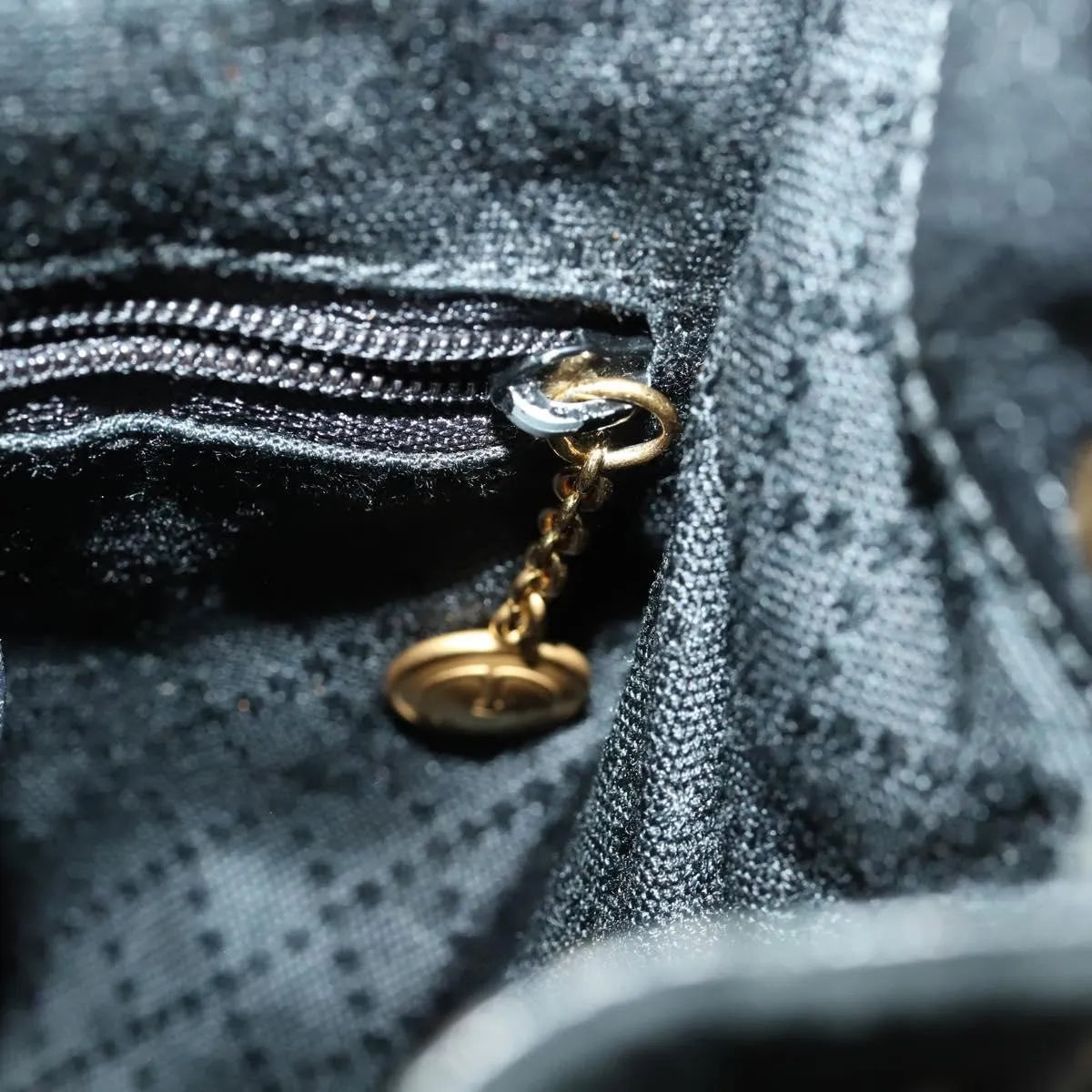 Gucci Vintage Bamboo Suede, Black, Leather, Backpack