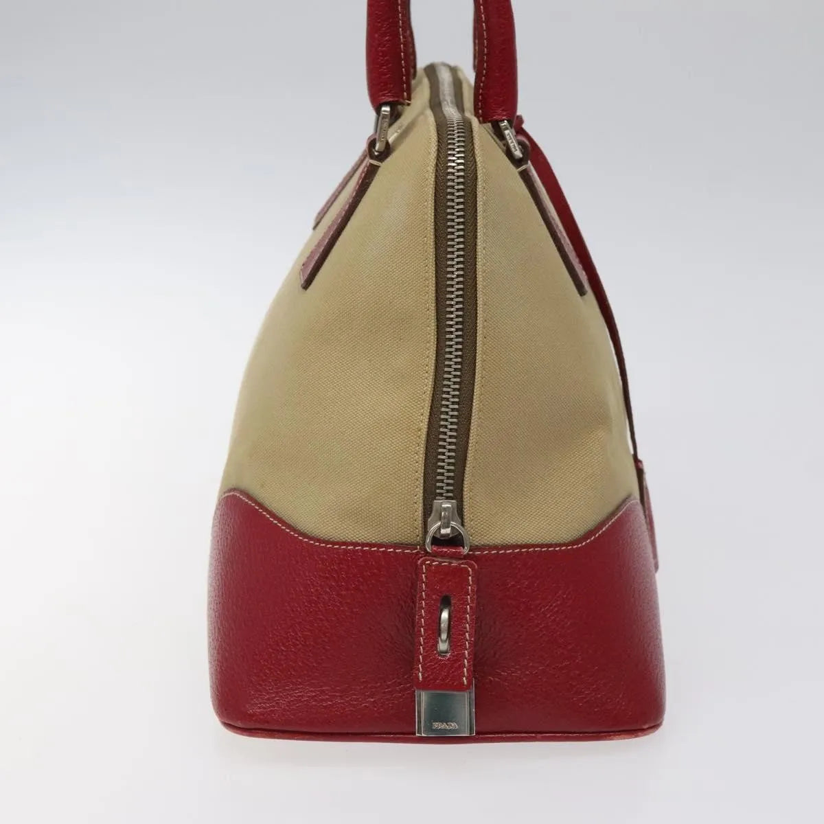 Prada Promenade Tote Canvas and Leather, Beige, Canvas, Shoulder Bag