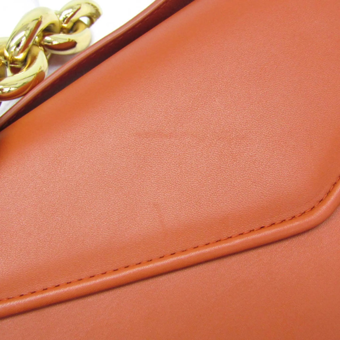 Bottega Veneta Mount Leather, Orange, Leather, Shoulder Bag