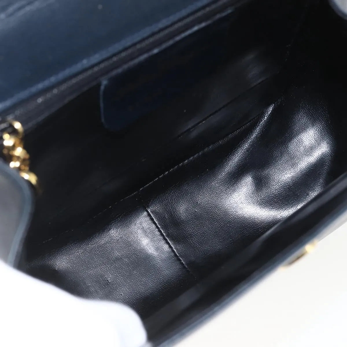 Salvatore Ferragamo Gancini Leather, Navy, Leather, Shoulder Bag