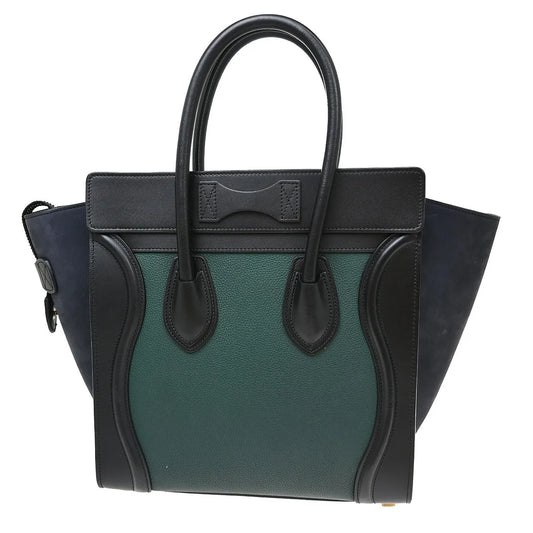 Celine Tricolor Shoulder Luggage Leather, Multicolour, Leather, Tote Bag