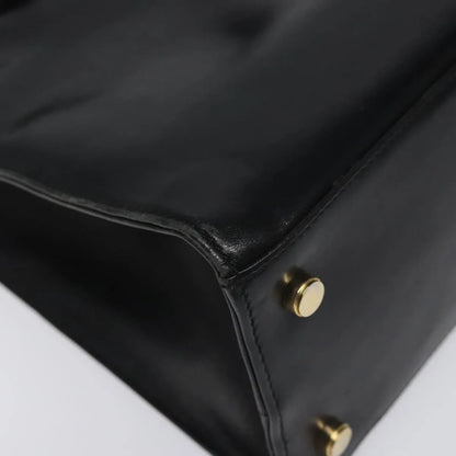 Salvatore Ferragamo Vala Leather, Black, Leather, Shoulder Bag