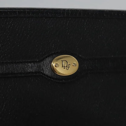 Christian Dior Vintage Honeycomb Zip Coated Canvas, Black, Canvas, Clutch