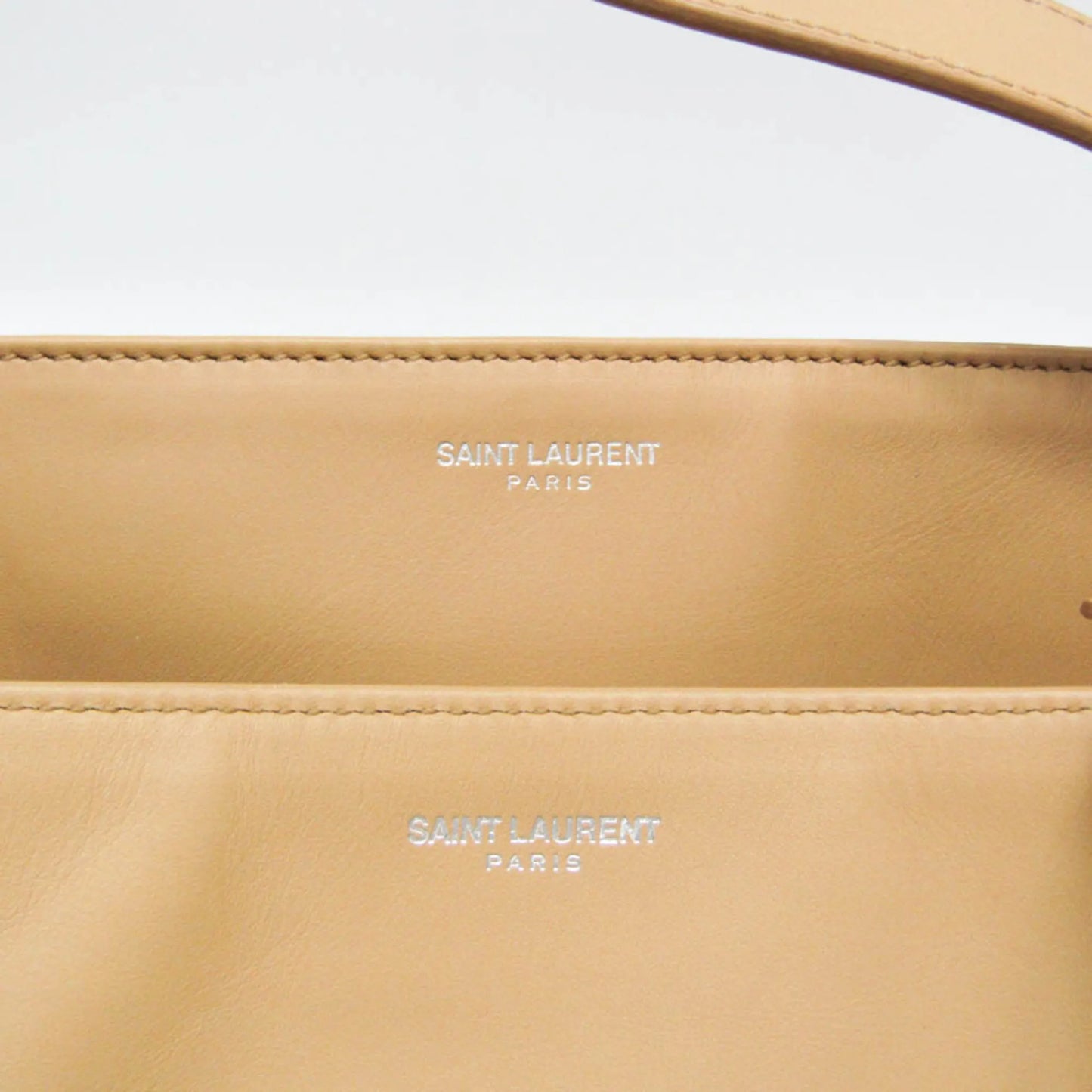 Saint Laurent Reversible East West Shopper Tote Leather, Beige, Leather, Tote Bag