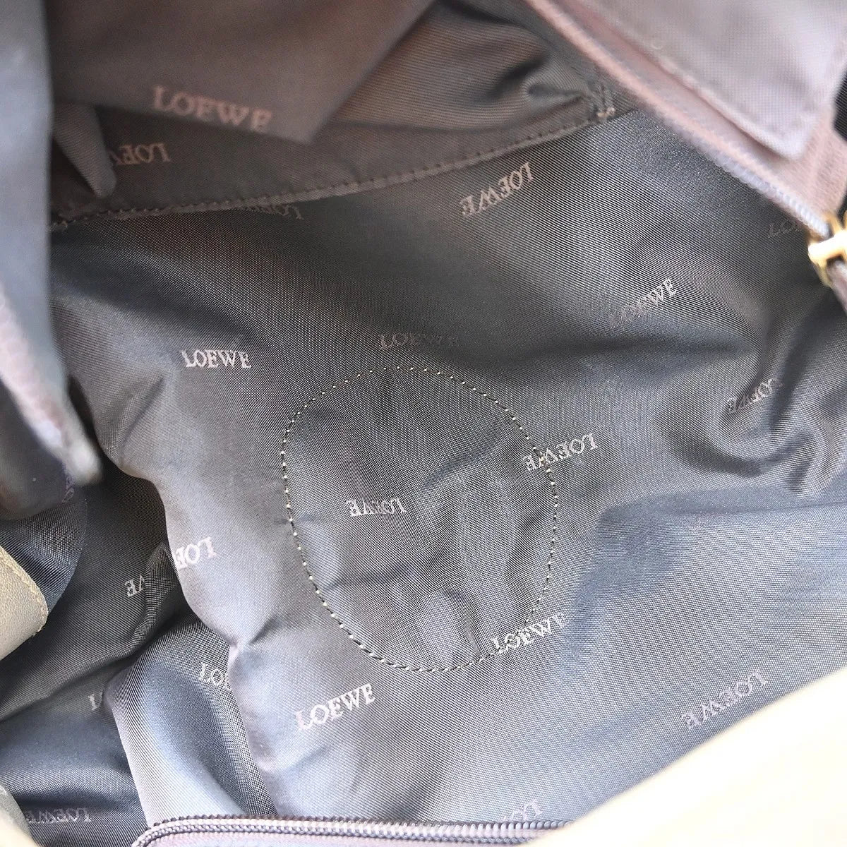 Loewe Anagram Logo Nappa Aire Hand Leather, Gold, Leather, Handbag