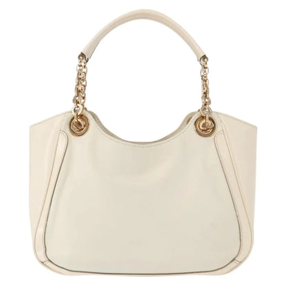 Salvatore Ferragamo Betulla Chain Tote Leather, White, Leather, Handbag