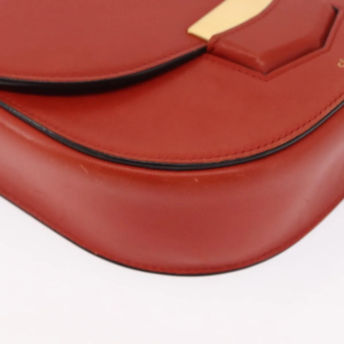 Celine Trotteur Messenger Calfskin, Orange, Leather, Shoulder Bag